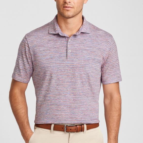 Peter Millar Seaside Pungo Striped Slub Polo Shirt - Picture 1 of 9